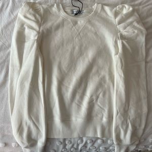 REBECCA MINKOFF WHITE SWEATSHIRT/SWEATER. NEVER WORN. TAGS ON. SIZE S.